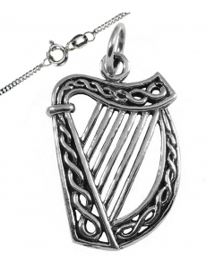 38.95 Irische Harfe Schmuck Anhänger 925 Silber Klein Celtic Viking Kelten 949-CP32-A-klein-mitKette SIGO2023