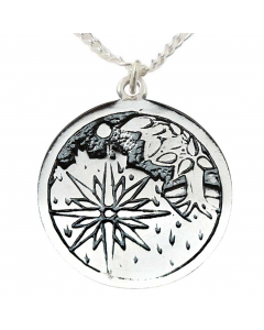 22.95 Sidhe Keltische Sternzeichen Schmuck Anhänger versilbert mit Kette und Satinbeutel 17.Mai - 8.Juni 25mm Durchmesser 909-BCP07 Keltische Anhänger