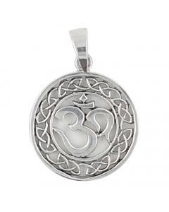 25.95 Om Aum Anhänger Schmuck Sanskrit keltischer Knoten Unedlichkeit Silber 902-AHSS-033