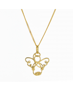 Anhänger Engelchen 585 - 14 Karat Gelbgold wahlweise mit massiver Goldkette 333 - 8 Karat Gelbgold - Länge nach Wahl