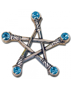 29.95 PENTAGRAMM DER SCHWERTER Schmuck Anhänger versilbert - Pentagramm - 40x40mm 909-PR1 SIGO2023