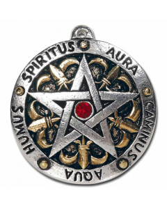 26.95 SIR GAWAINS WAPPENPENTAGRAMM Schmuck Anhänger Pentagramm 32x35mm + Ket 909-PR12 Halbedelmetall
