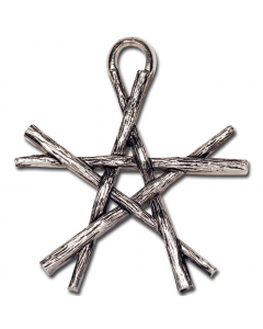 22.95 PENTAGRAMM DER ZAUBERSTÄBE Schmuck Anhänger Pentagramm 40x40mm + Kette 909-PR2 Halbedelmetall