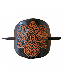 14.95 Keltische Lederhaarspange Schmuck 10cm x 6,5cm 909-CHS09 Halbedelmetall