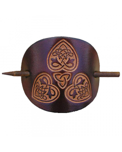 14.95 Keltische Lederhaarspange Schmuck 10cm x 6,5cm 909-CHS14 Halbedelmetall