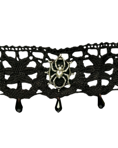 34.95 Spinnen Halskette ALCHEMY GOTHIC P 349 Aracnathea Lace Choker Anhänge 901-AP349 Halbedelmetall