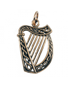 10.95 Keltische Irische Harfe Anhänger groß Bronze Irish Harp Keltische Knot 949-CP32-B-G Keltische Anhänger