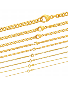 74.95 Edle massive Goldkette Panzerkette Halskette aus 333 - 8 Karat Gold Vaterartikel 0 907-PG-flach-333-SET