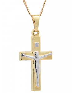 165.95 Anhänger Kreuz mit massiver Goldkette 1,1 mm 333-8 Karat Gold 904-AN92756-333-11-PL Goldketten