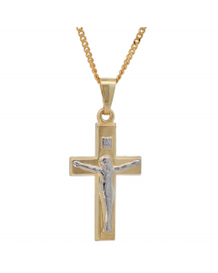 165.95 Anhänger Kreuz mit massiver Goldkette 1,1 mm 333-8 Karat Gold 904-AN92756-333-11-PL Goldketten