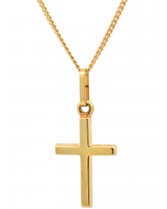 122.95 Gold Anhänger Kreuz 21 * 10 mm mit Kette massiv 333 - 8 Karat Gold 904-AN94753-333-11-PL Goldketten