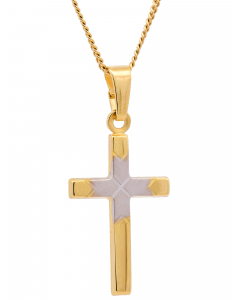 160.95 Anhänger Kreuz mit massiver Goldkette 1,1 mm 333-8 Karat Gold 904-KR126617-333-11-PL Goldketten