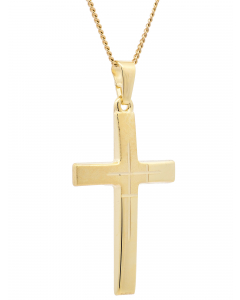 195.95 Anhänger Kreuz mit massiver Goldkette 1,1 mm 333-8 Karat Gold 904-KR126625-333-11-PL Goldketten