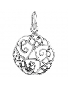 11.95 Keltischer Knoten Schmuck Anhänger 925er Silber Durchmesser 16mm 900-AC91-Triskel Triskel Anhänger