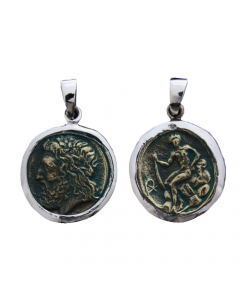 34.95 Anhänger Münze Göttervater Zeus 925er Silber Schmuck - Vögel - 36x14mm 900-AM160-5 SIGO2023