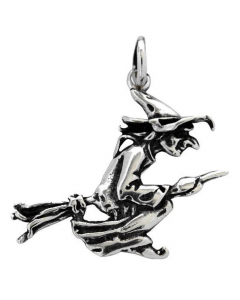 17.95 Hexe Besen Schmuck Anhänger 925er Silber - 29x25mm 900-AM70 SIGO2023