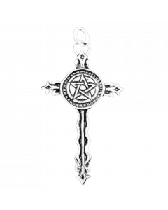 20.95 Pentagramm Kreuz Schmuck Anhänger 925er Silber Pentagramm 30x54mm 900-AM71 Kreuz Anhänger aus Silber