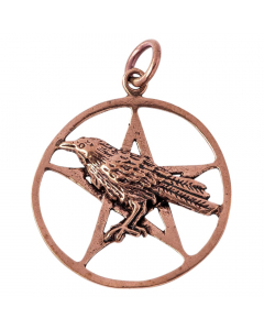 12.95 Bronzeanhänger Odins Rabe im Pentagramm - Pentagramm - Größe: 46x34mm 900-AMB29-2 Halbedelmetall