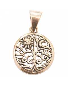 9.95 Bronzeanhänger Sonne im Lebensbaum - Lebensbaum - 26x17mm 900-AMB527 Lebensbaum Anhänger