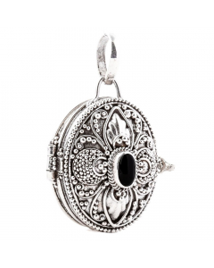 57.95 Medaillon mit Onyx Schmuck Anhänger 925er Silber 900-AS28-2 Medallion Anhänger
