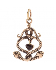 9.95 2 Schlangen mit Onyxherz Bronze Anhänger Schmuck - Schlangen - 26x16mm 900-ASB306 Halbedelmetall