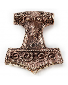 19.95 Thors Hammer beidseitig Bronze Anhänger Schmuck - Thorhammer - 41x38mm 900-ATB28-Thorhammer Halbedelmetall