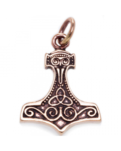 10.95 Thor mit Doppelspiralen Bronze Anhänger Schmuck - Thorhammer - 29x19mm 900-ATB37-Thorhammer Halbedelmetall