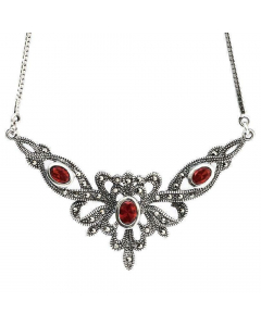 92.95 Elegantes Collier Mittelalter Gothic Vintage Jugendstil Granat mit Sc 900-HS2-2 SIGO2023