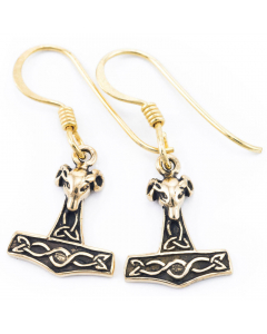 15.95 Ohrhänger, Ohrringe Widder Hammer Bronze Schmuck 900-OHB68 Ohrschmuck