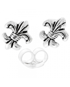9.95 Mittelalter Ohrstecker Fleur de Lys Schwertlilie 925er Silber Schmuck 900-OST86 Ohrschmuck