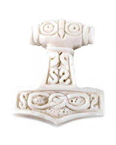 18.95 Knochen Thors-Hammer Anhänger Schmuck - Thorhammer - 34x24mm 900-WIP32-Thor Halbedelmetall