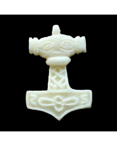 18.95 Rinderknochen Thorshammer Anhänger Schmuck - Thorhammer - 35x25mm 900-WIP7-Thorshammer Halbedelmetall
