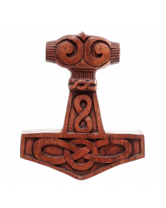 49.9 Wandschmuck Thorhammer Mjölnir Spirale Wanddeko Holz Viking Handarbeit 900-WS122-hammer Wandschmuck