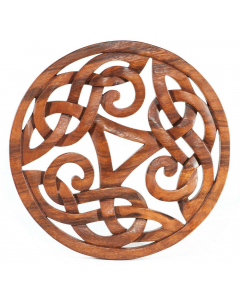 89.9 Wandschmuck Keltisches Triskel groß als Holzbild Wanddeko Handarbeit Celtic 900-WS130-triskel Wandschmuck