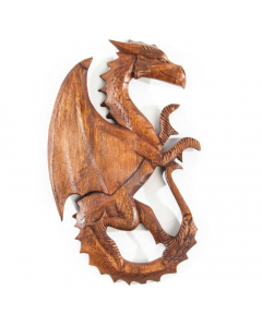 42.9 Wandschmuck Drache nach rechts schauend Holz geschnitztes Ornament Holzbild 900-WS14-drache Wandschmuck