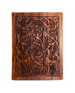 239.9 Wikinger Wandbild URNES 53x40 cm - Wikinger Kunst - Handarbeit aus Holz Deko 900-WS150 Wikinger Anhänger aus Silber