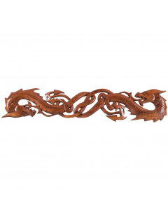 74.9 Wandschmuck 2 Drachen Wandbild Zwei Drachen Celtic Holz Handarbeit geschnitzt 900-WS156-drachen Wandschmuck