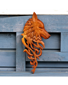59.9 Wolf Wandschmuck Wand Deko Wandbild keltische Knoten aus Holz rechts schauend 900-WS287-2 Wandschmuck