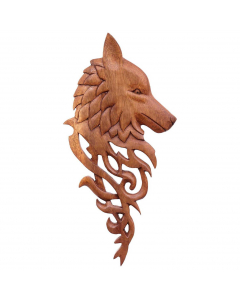 59.9 Wolf Wandschmuck Wand Deko Wandbild keltische Knoten aus Holz rechts schauend 900-WS287-2 Wandschmuck