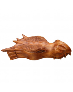 56.95 Drache Kopf Dragon mächtig handgearbeitet Wandbild aus Holz Fantasy Handarbeit 900-WS40-2 SIGO2023