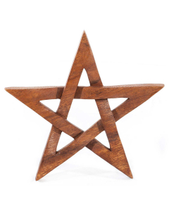 25.9 Wandschmuck Pentagramm aus Holz klein Wandbild Fünfstern Drudenfuß Wanddeko 900-WS55-pentagramm Wandschmuck