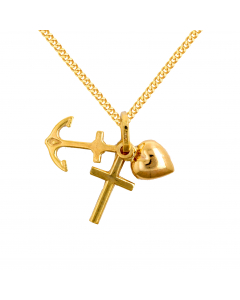 143.95 Anhänger Glaube-Liebe-Hoffnung 333 8K Gold mit massiver Goldkette 905-6393-333-SET-PL
