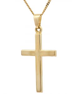 322.95 Anhänger Kreuz 585 Gold mit massiver Goldkette 1,1 mm 904-AN84311-585-11-PL Goldketten