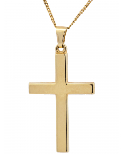 383.95 Anhänger Kreuz 585 Gold mit massiver Goldkette 1,1 mm 904-AN94756-585-11-PL Goldketten