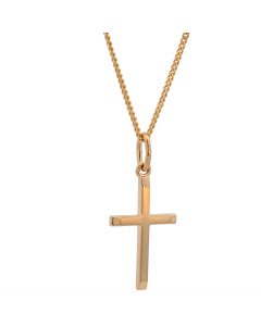 404.95 Anhänger Kreuz 585 Gold mit massiver Goldkette 1,1 mm 904-KR126588-585-11-PL Goldketten