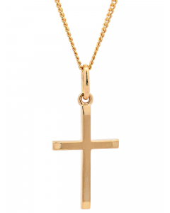 404.95 Anhänger Kreuz 585 Gold mit massiver Goldkette 1,1 mm 904-KR126588-585-11-PL Goldketten