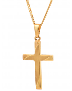 340.95 Anhänger Kreuz 585 Gold mit massiver Goldkette 1,1 mm 904-KR126599-585-11-PL Goldketten