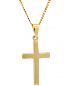 305.95 Anhänger Kreuz 585 Gold mit massiver Goldkette 1,1 mm 904-KR126611-585-11-PL Goldketten
