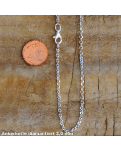 25.95 2,0 mm 60 cm 925 Sterlingsilber Ankerkette diamantiert massiv Silber hochwertige Halskette 6,5 g 906-AD-20-60-BR-EAG SIGO2023