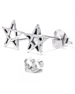 9.95 Ohrstecker Pentagramm klein 925er Silber Schmuck 900-OST5 Ohrschmuck
